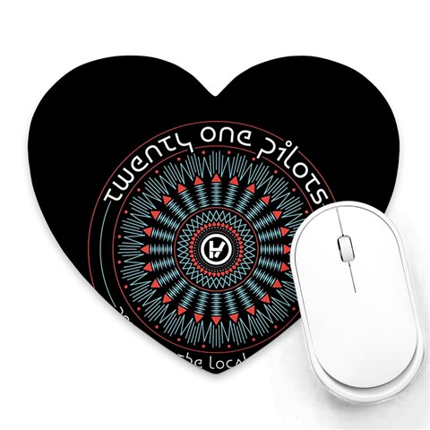 Twenty One Pilots  Heart Mousepad from ArtsNow.com Front