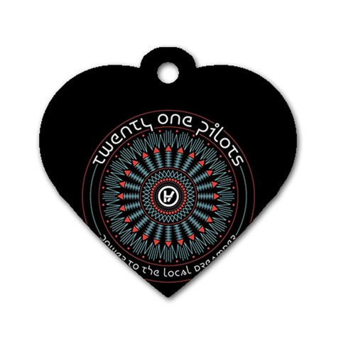 Twenty One Pilots  Dog Tag Heart (Two Sides) from ArtsNow.com Front
