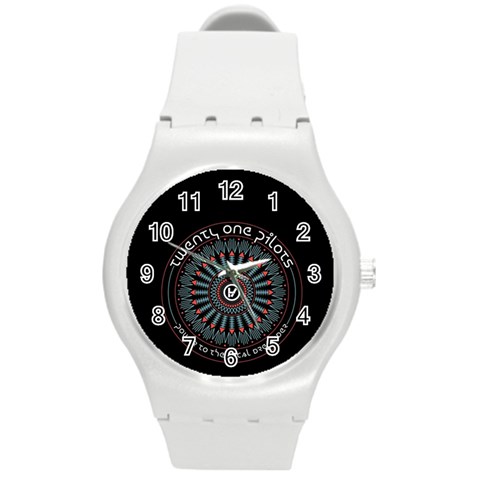 Twenty One Pilots  Round Plastic Sport Watch (M) from ArtsNow.com Front