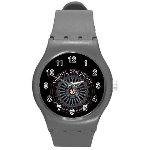 Twenty One Pilots  Round Plastic Sport Watch (M) from ArtsNow.com Front