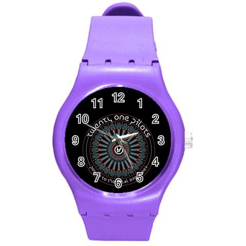 Twenty One Pilots  Round Plastic Sport Watch (M) from ArtsNow.com Front