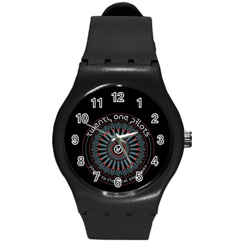 Twenty One Pilots  Round Plastic Sport Watch (M) from ArtsNow.com Front