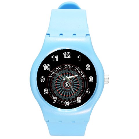 Twenty One Pilots  Round Plastic Sport Watch (M) from ArtsNow.com Front