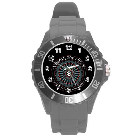Twenty One Pilots  Round Plastic Sport Watch (L) from ArtsNow.com Front