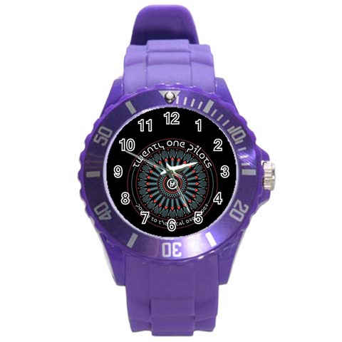 Twenty One Pilots  Round Plastic Sport Watch (L) from ArtsNow.com Front