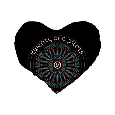Twenty One Pilots  Standard 16  Premium Heart Shape Cushion  from ArtsNow.com Back