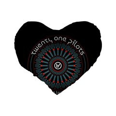 Twenty One Pilots  Standard 16  Premium Heart Shape Cushion  from ArtsNow.com Back