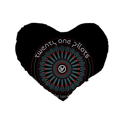Twenty One Pilots  Standard 16  Premium Flano Heart Shape Cushion  from ArtsNow.com Front