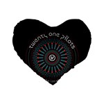 Twenty One Pilots  Standard 16  Premium Flano Heart Shape Cushion 