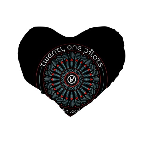 Twenty One Pilots  Standard 16  Premium Flano Heart Shape Cushion  from ArtsNow.com Back