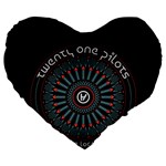 Twenty One Pilots  Large 19  Premium Flano Heart Shape Cushion