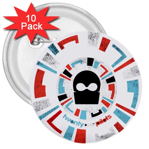 Twenty One Pilots  3  Button (10 pack) from ArtsNow.com Front