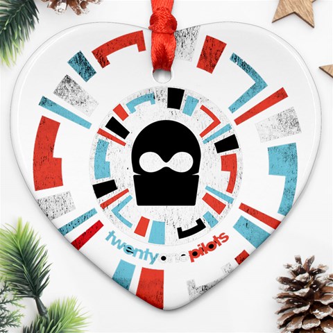 Twenty One Pilots  Heart Ornament (Two Sides) from ArtsNow.com Front