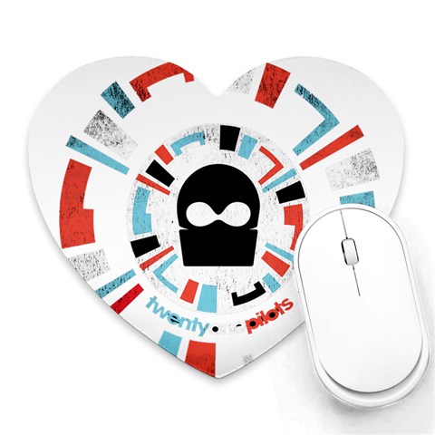 Twenty One Pilots  Heart Mousepad from ArtsNow.com Front