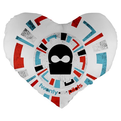 Twenty One Pilots  Large 19  Premium Heart Shape Cushion from ArtsNow.com Front