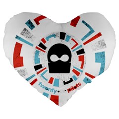 Twenty One Pilots  Large 19  Premium Heart Shape Cushion from ArtsNow.com Front