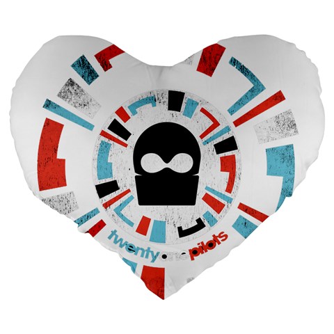 Twenty One Pilots  Large 19  Premium Heart Shape Cushion from ArtsNow.com Back