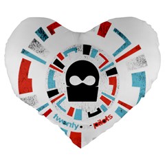 Twenty One Pilots  Large 19  Premium Heart Shape Cushion from ArtsNow.com Back