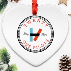 Twenty One Pilots  Heart Ornament (Two Sides) from ArtsNow.com Back