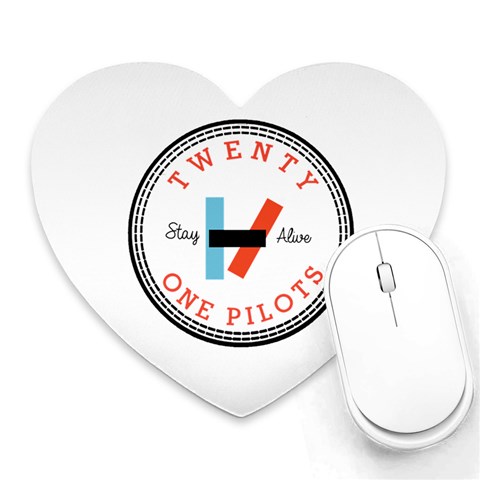 Twenty One Pilots  Heart Mousepad from ArtsNow.com Front