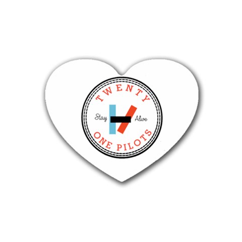 Twenty One Pilots  Rubber Heart Coaster (4 pack) from ArtsNow.com Front