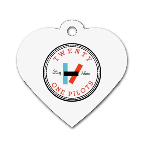 Twenty One Pilots  Dog Tag Heart (One Side) from ArtsNow.com Front