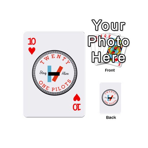 Twenty One Pilots  Playing Cards 54 (Mini) from ArtsNow.com Front - Heart10
