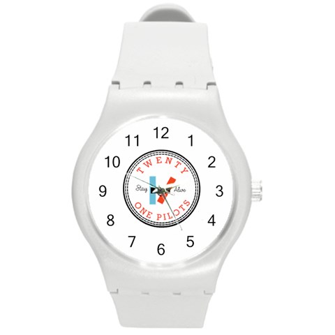Twenty One Pilots  Round Plastic Sport Watch (M) from ArtsNow.com Front