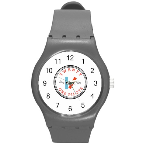 Twenty One Pilots  Round Plastic Sport Watch (M) from ArtsNow.com Front