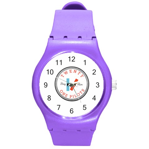 Twenty One Pilots  Round Plastic Sport Watch (M) from ArtsNow.com Front
