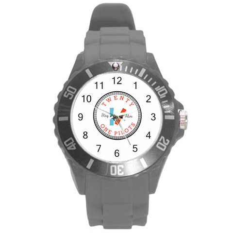 Twenty One Pilots  Round Plastic Sport Watch (L) from ArtsNow.com Front