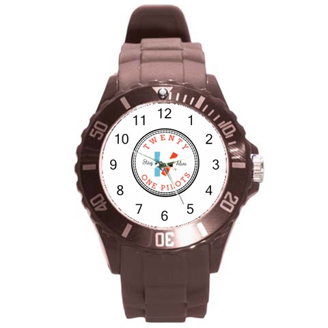 Twenty One Pilots  Round Plastic Sport Watch (L) from ArtsNow.com Front