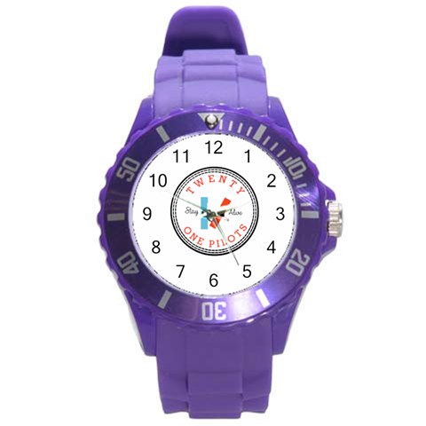 Twenty One Pilots  Round Plastic Sport Watch (L) from ArtsNow.com Front