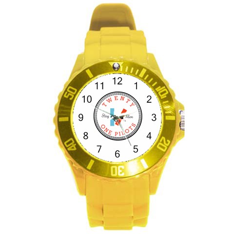 Twenty One Pilots  Round Plastic Sport Watch (L) from ArtsNow.com Front