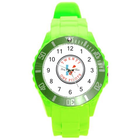 Twenty One Pilots  Round Plastic Sport Watch (L) from ArtsNow.com Front