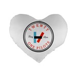 Twenty One Pilots  Standard 16  Premium Flano Heart Shape Cushion 
