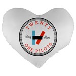 Twenty One Pilots  Large 19  Premium Flano Heart Shape Cushion