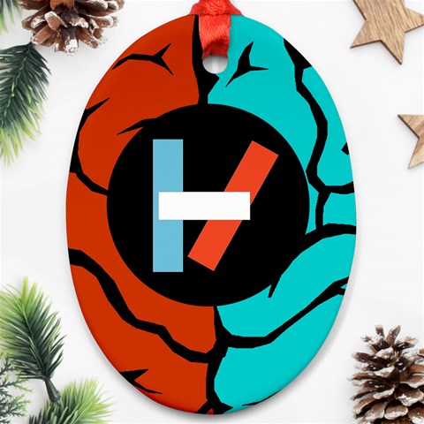 Twenty One Pilots Ornament (Oval) from ArtsNow.com Front