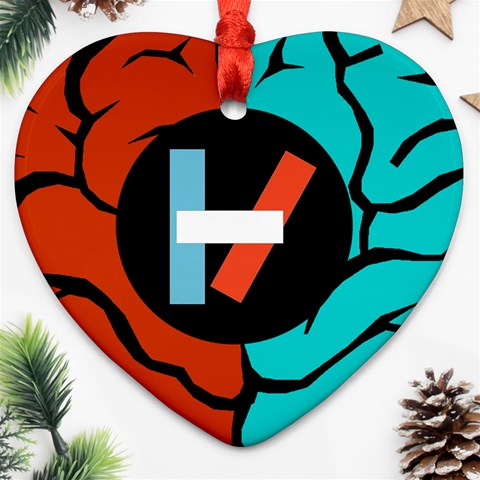 Twenty One Pilots Ornament (Heart) from ArtsNow.com Front