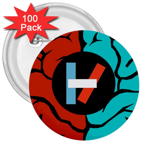 Twenty One Pilots 3  Button (100 pack) from ArtsNow.com Front