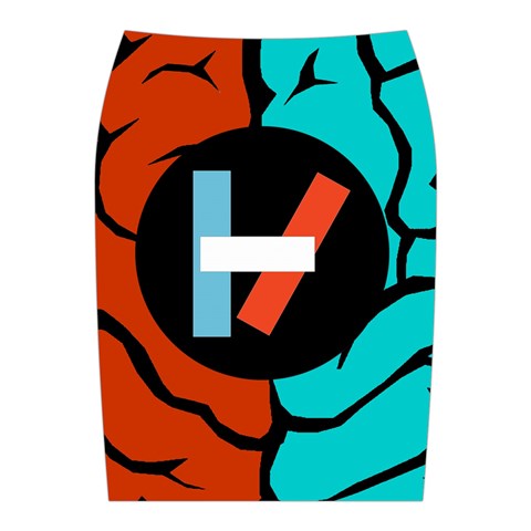 Twenty One Pilots Midi Wrap Pencil Skirt from ArtsNow.com Back