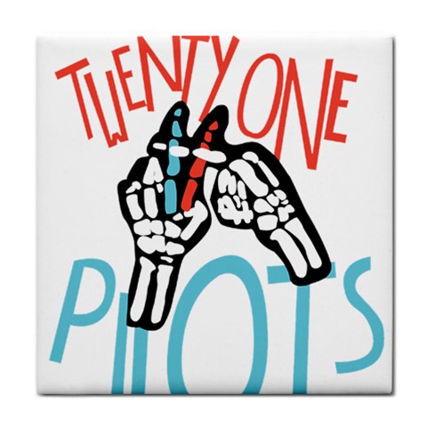 Twenty One Pilots Tile Coaster from ArtsNow.com Front