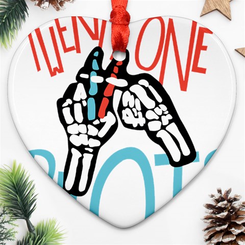 Twenty One Pilots Ornament (Heart) from ArtsNow.com Front