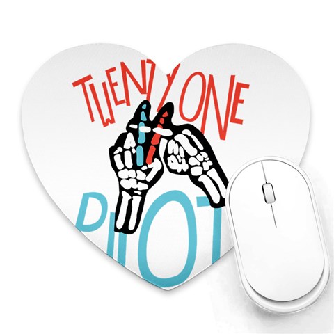 Twenty One Pilots Heart Mousepad from ArtsNow.com Front