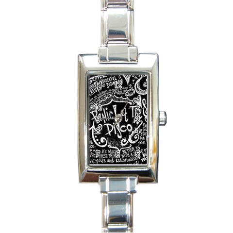 Panic ! At The Disco Lyric Quotes Rectangle Italian Charm Watch from ArtsNow.com Front