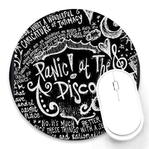 Panic ! At The Disco Lyric Quotes Round Mousepad from ArtsNow.com Front
