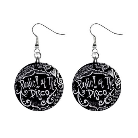 Panic ! At The Disco Lyric Quotes 1  Button Earrings from ArtsNow.com Front