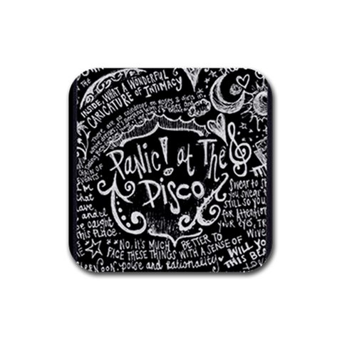 Panic ! At The Disco Lyric Quotes Rubber Square Coaster (4 pack) from ArtsNow.com Front