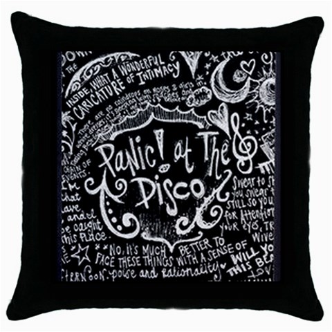 Panic ! At The Disco Lyric Quotes Throw Pillow Case (Black) from ArtsNow.com Front