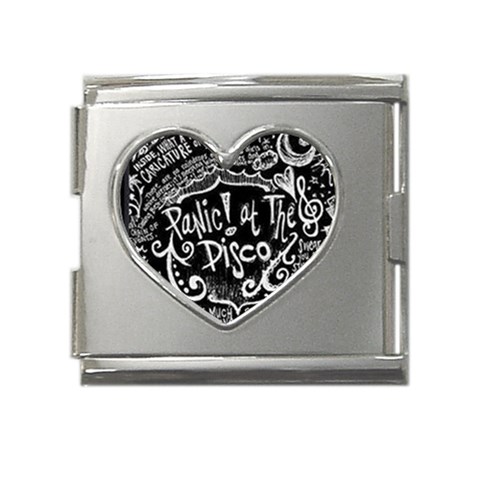 Panic ! At The Disco Lyric Quotes Mega Link Heart Italian Charm (18mm) from ArtsNow.com Front